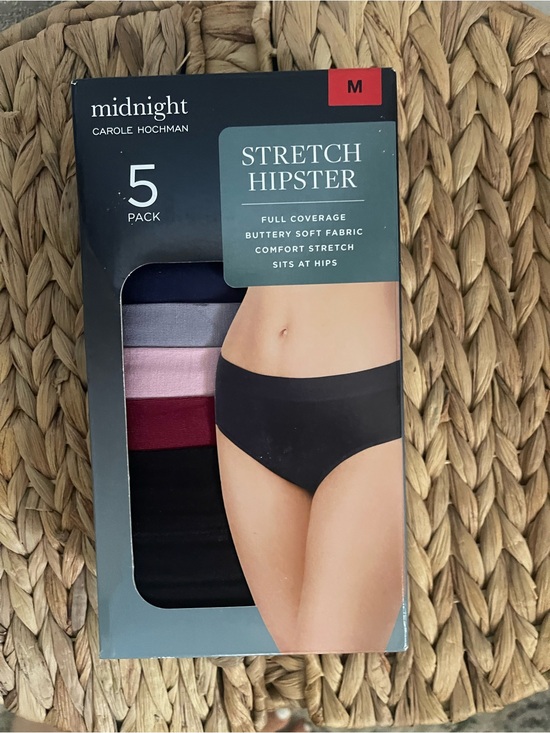 Midnight by Carole Hochman Other - Midnight by Carole Hochman 5-Pack Stretch Hipster - Black & Dark Multi